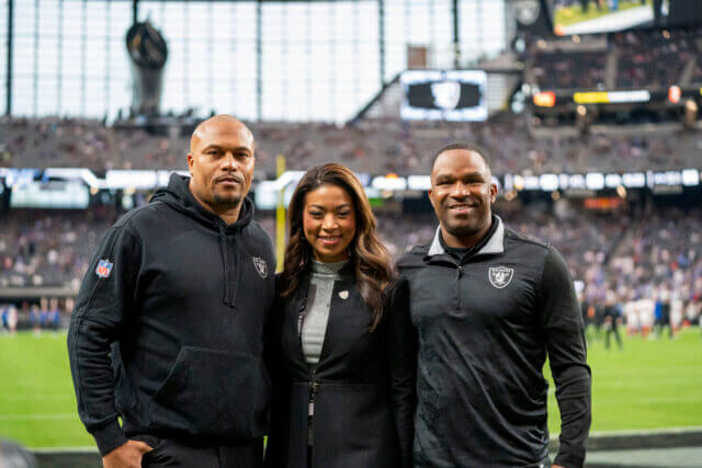 Antonio Pierce, Champ Kelly, Raiders, Sandra Douglass Morgan